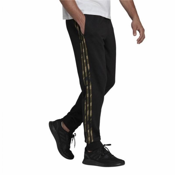 Długie Spodnie Dresowe Adidas Essentials Camo Print Czarny Mężczyzna
