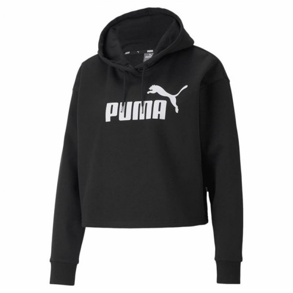 Bluza z kapturem Damska Puma Essentials Cropped Logo Czarny