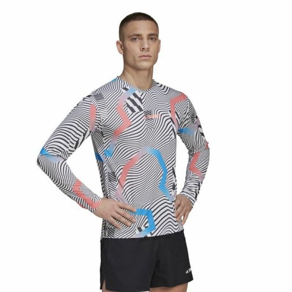 Koszulka z długim rękawem Męska Adidas Terrex Primeblue Trail Biały