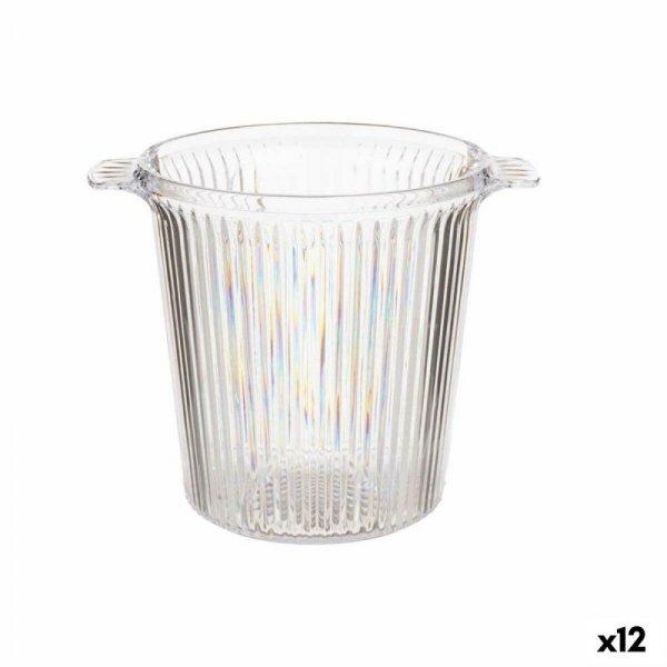 Pojemnik na lód Leknes CH26183 Przezroczysty polistyrenu Paski 16,5 x 17 x 21 cm (12 Sztuk)
