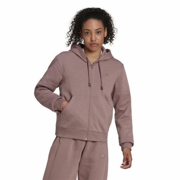 Bluza z kapturem i zamkiem Damska Adidas ALL SZN Fleece Kawa
