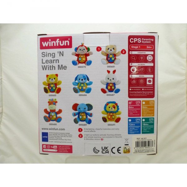 Pluszak wydający Dżwięk Winfun Małpa 18 x 20,5 x 12,5 cm (6 Sztuk)