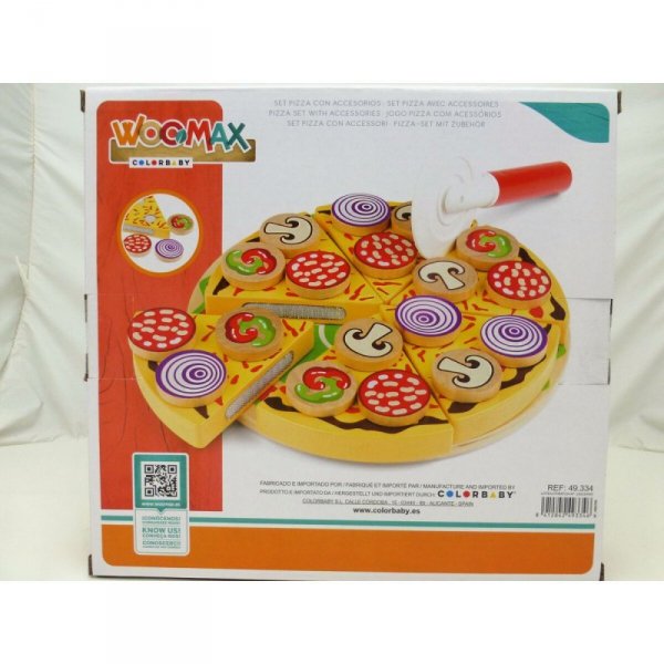 Drewniana Gra Woomax Pizza 27 Części (6 Sztuk)