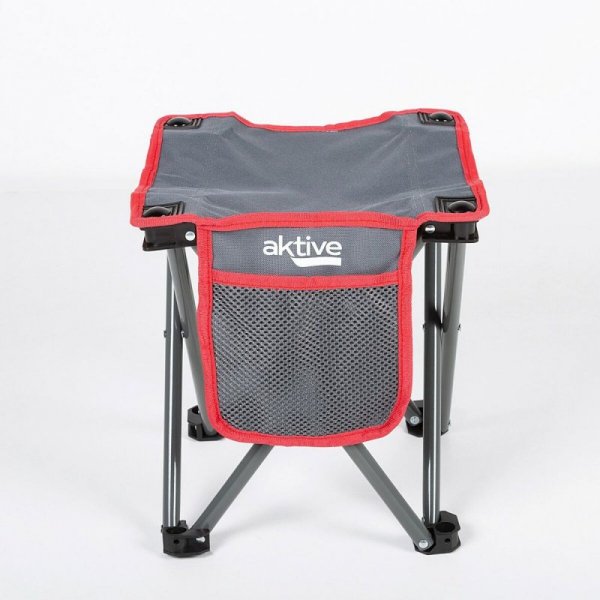 Taboret Aktive Składany Kemping Szary 30 x 32 x 30 cm (4 Sztuk)
