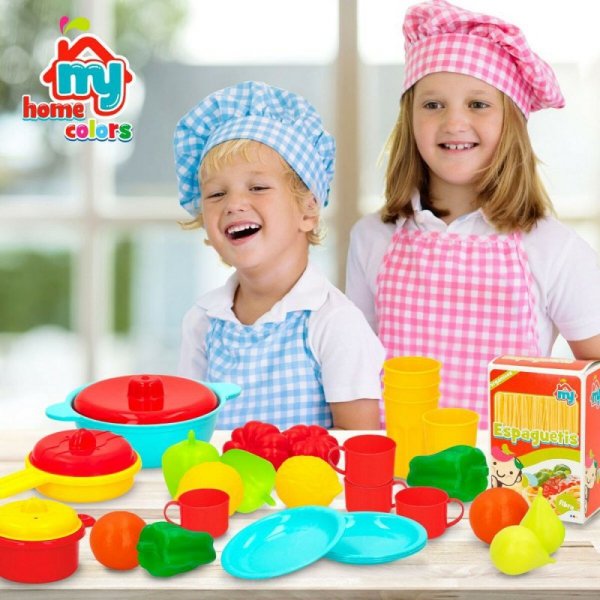 Zestaw Zabawkowe Jedzenie Colorbaby Urządzenia i przybory kuchenne 31 Części (6 Sztuk)