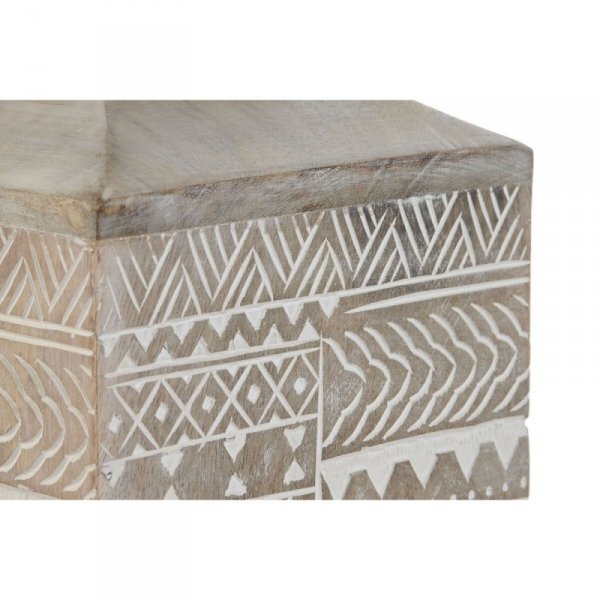 Wazon Home ESPRIT Biały Naturalny Drewno mango Kolonialny 18 x 18 x 30,5 cm