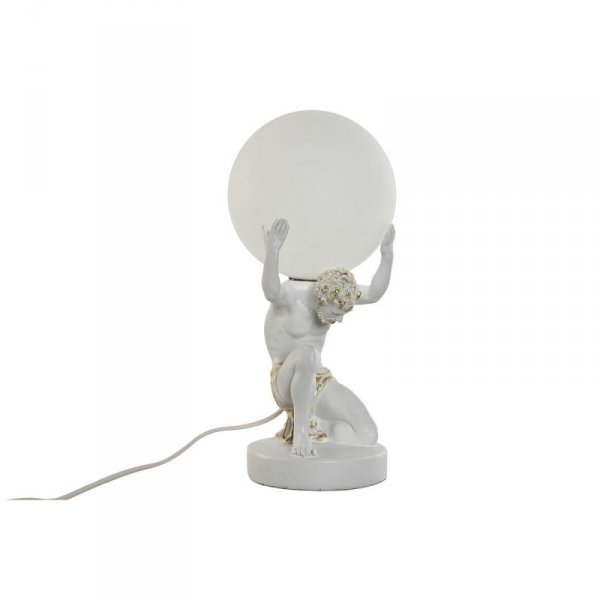 Lampa stołowa Home ESPRIT Biały Złoty Żywica Plastikowy 220 V 14 x 14 x 32 cm