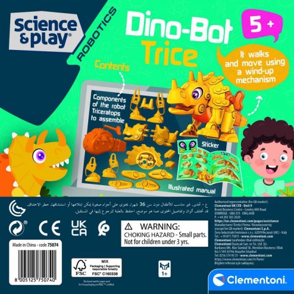 zestaw do budowania Clementoni Dino Bot Triceratops 20 x 20 x 6 cm