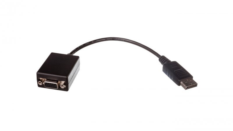 Kabel połączeniowy DisplayPort 1.1a Typ DP/VGA, M/Ż czarny 0,15m