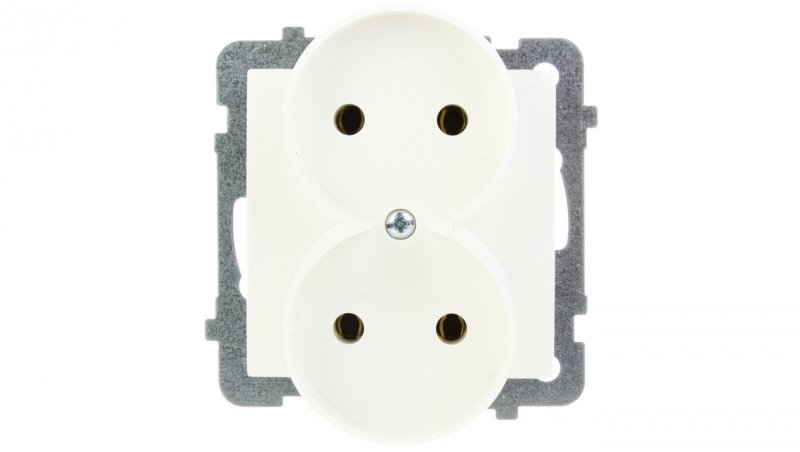 AS Gniazdo podwójne b/u ecru GP-2GR/m/27
