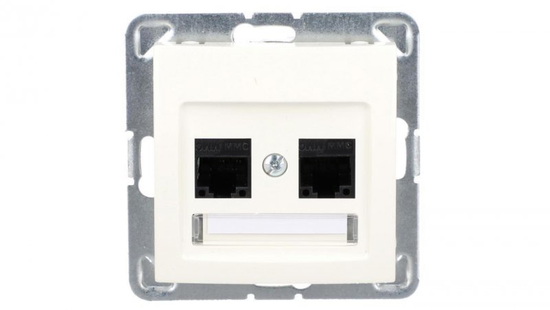 IMPRESJA Gniazdo komputerowe podwójne RJ45 kat.5e MMC ecrue GPK-2Y/K/m/27