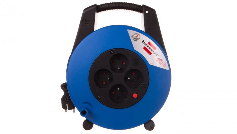 Przedłużacz zwijany kompaktowy Vario Line 4x230V 15m czarno-niebieski  H05VV-F 3G1,5 22,5x27x12cm 1104154
