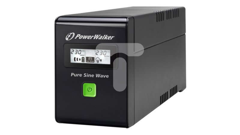 UPS POWER WALKER LINE-INTERACTIVE 600VA 3xIEC 230V, czysta sinusoida, RJ11/45 IN/OUT, USB, LCD VI 600 SW