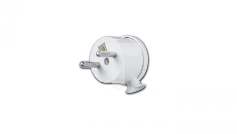 Wtyczka kątowa MINI z/u 16A 250V rozbieralna biała WT-15/BIAŁY