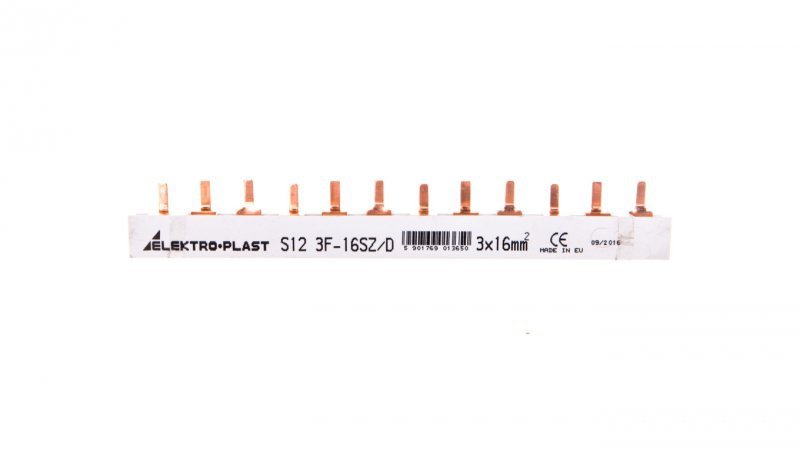 Szyna prądowa typu PIN 3P 16mm2 100A 12 pinów IZS16/3F/12/D 45.282