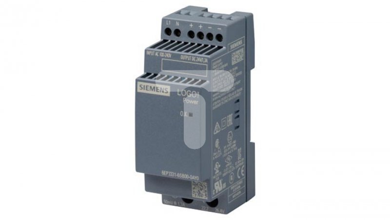 Zasilacz impulsowy LOGO POWER 24 V / 1.3 A input: 100-240 V AC output: DC 24 V / 1.3 A 6EP3331-6SB00-0AY0