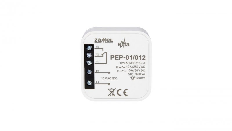 Przekaźnik elektromagnetyczny dopuszkowy 12VAC/DC 10A PEP-01/012 EXT10000258