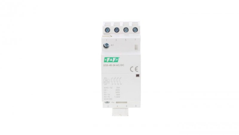 Stycznik modułowy, montaż na szynie, styki 4xNO, 25A, 24V DC ST25-40-24ACDC