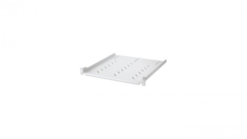 Półka 1U 470mm rack 19, 4 pkt mocowania, perforowana, szara