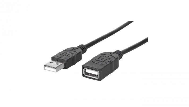 Przedłużacz Kabel USB 2.0 A-A M/F 1M Czarny, MHT 308519