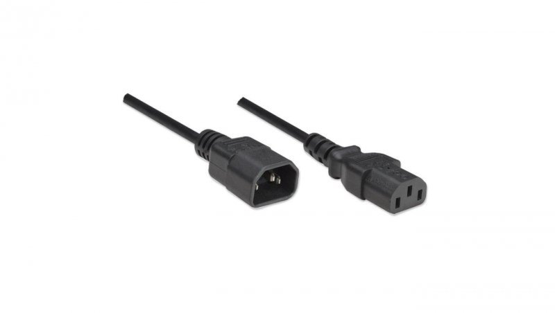 Przedłużacz Kabel Zasilający IEC320 C14 na C13 10A 1M Czarny, MHT 352673