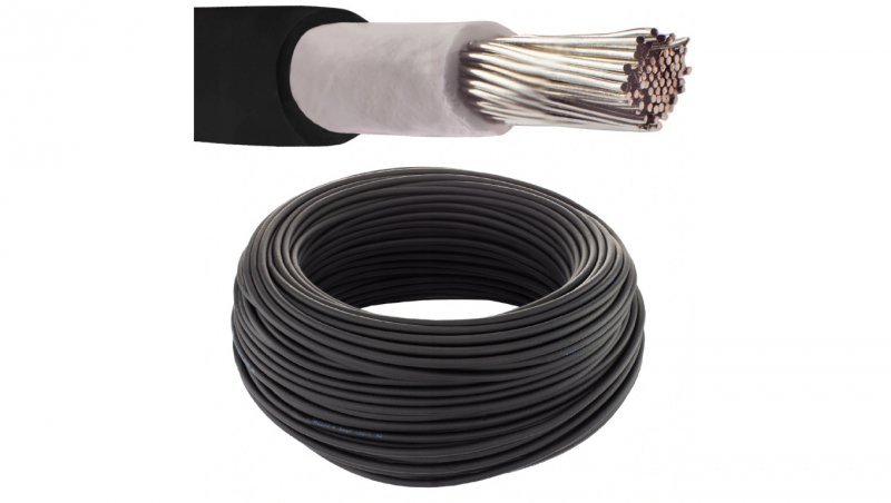 Kabel solarny fotowoltaiczny H1Z2Z2-K 1,0/1,5kV 4mm2 czarny NEKU /100m/