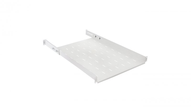 Półka regulowana do szafy RACK 19 cali 1U 650mm szara