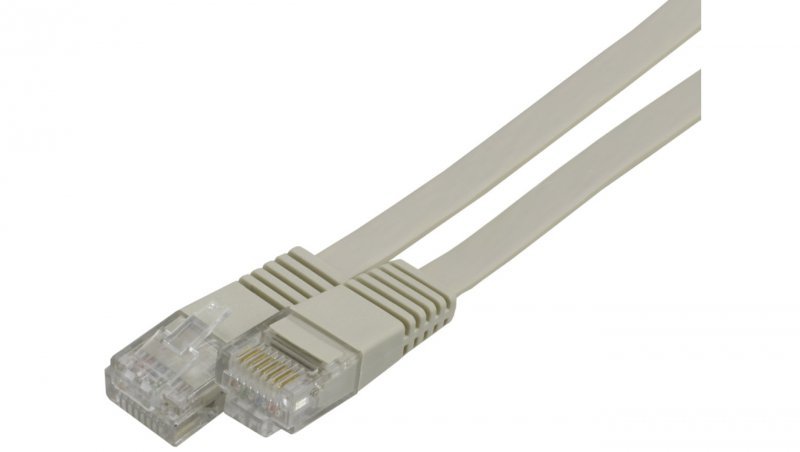 Patchcord UTP kat.6 kabel sieciowy LAN 2x RJ45 płaski szary 0,5m NEKU