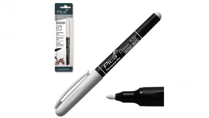 Marker permanentny pisak do wielu powierzchni biały 1-2mm PICA Classic 532/52