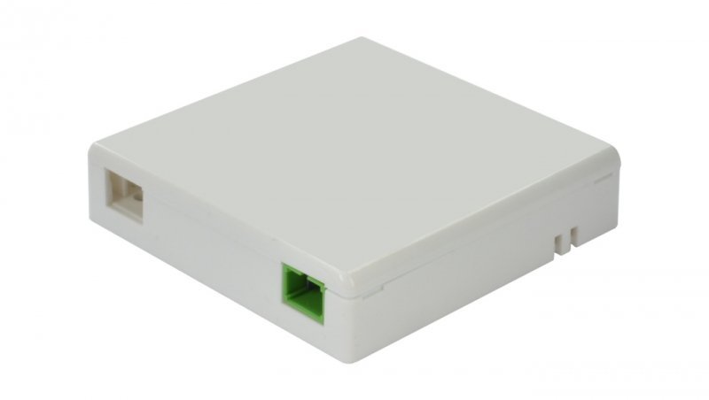 Gniazdo abonenckie światlowodowe FO FTTH na 2 adaptery SC simplex białe + adapter FO SC/UPC
