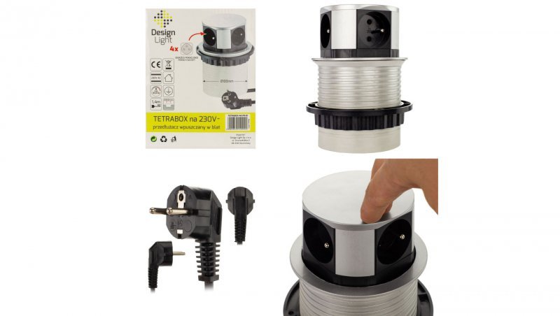 Gniazdo meblowe 4x2P+Z okrągłe 1,4m TETRA BOX