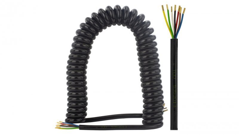 Przewód spiralny QLY-s kabel do przyczepy 7-żyłowy 12V bez wtyków 4,5m