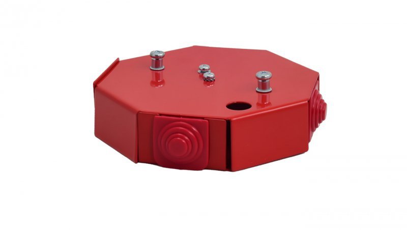 Puszka przeciwpożarowa PIP-1AN R3x2x4 ośmiokątna, E90, rozgałęźna, wymiary 115x28x123mm, czerwony 84621616