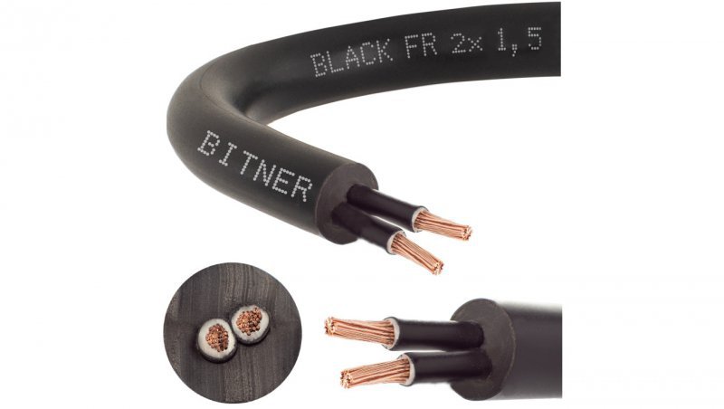 Przewód sterowniczy prądowy BiT 500 Black FR 300/500V 2x1,5 linka do ziemi Bitner /200m/