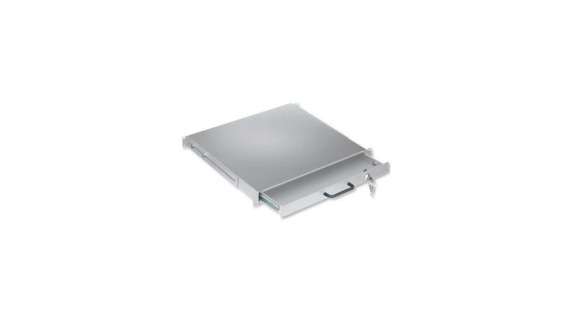 Szuflada do szaf Rack 191U z zamkiem, 416mm, szara