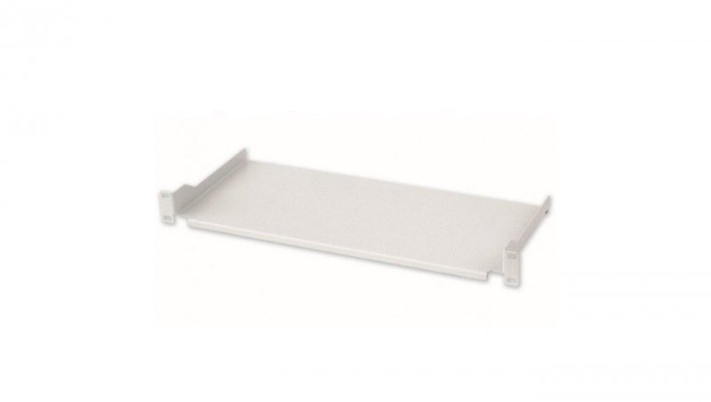 Półka 1U 200mm Rack 19, 2 pkt mocowania, pełna, szara