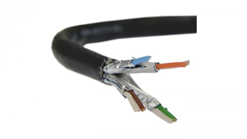 Kabel FTP kat.7 S/FTP 4x2x0,46 linka czarna LSOH Telegärtner /305m/