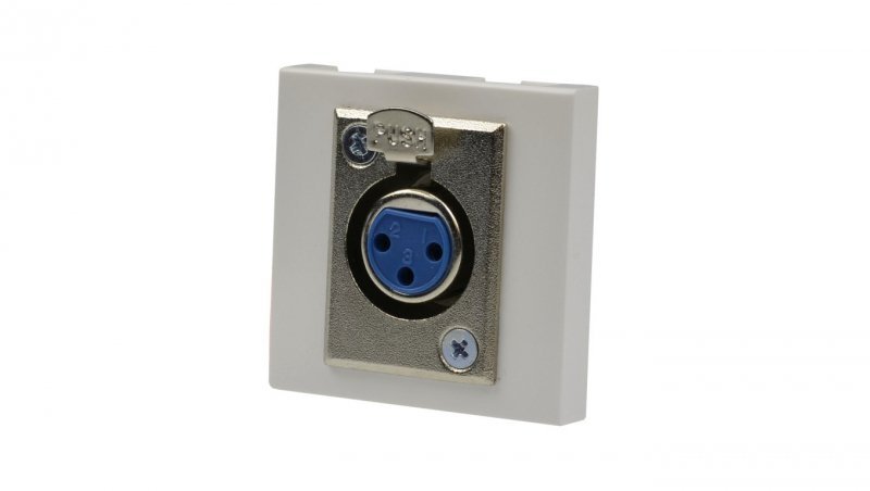 Gniazdo XLR lutowane moduł 2M 45x45 biały Mediabox