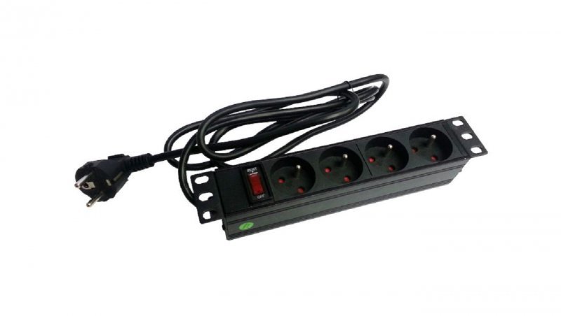 Listwa zasilająca 10 gniazdo 4 x CEE 7/5 wtyk CEE 7/7 PZ04