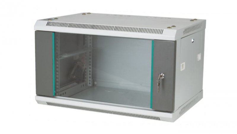 Szafka rack wisząca 19 4U 600x450, niedzielona, drzwi jednoskrzydłowe, szara SW-4U-600-450-N-DSJ-OP-RP-B-S