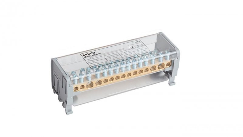 Blok dystrybucyjno-rozdzielczy MOBLOCK 2-polowy 1000V 125A -15 2x35 + 2x25 + 11x6mm² TS35 MAB2126A18
