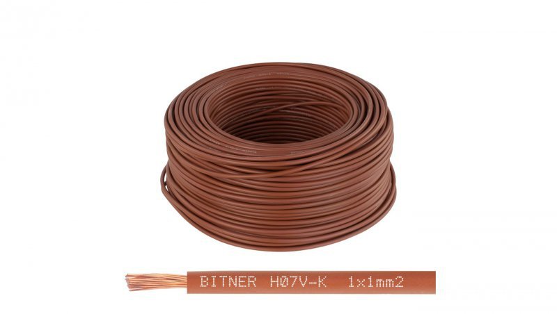 Przewód instalacyjny BiTOne H05V-K / LgY 0,75 500V brązowy linka giętka Bitner /100m/