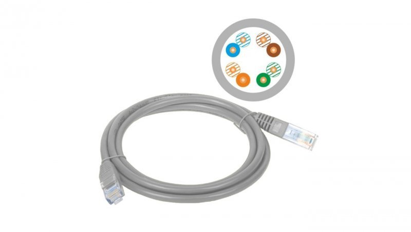 Patchcord FTP kat.5e kabel sieciowy LAN 2x RJ45 linka szary 1m Alantec