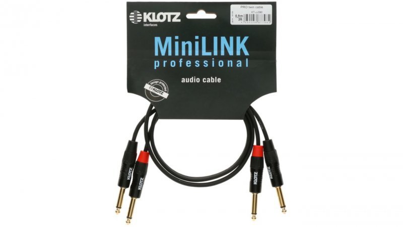 KLOTZ Kabel Audio 2x Jack 6,3mm Mono (wtyk) / 2x Jack 6,3mm Mono (wtyk) 0,9m