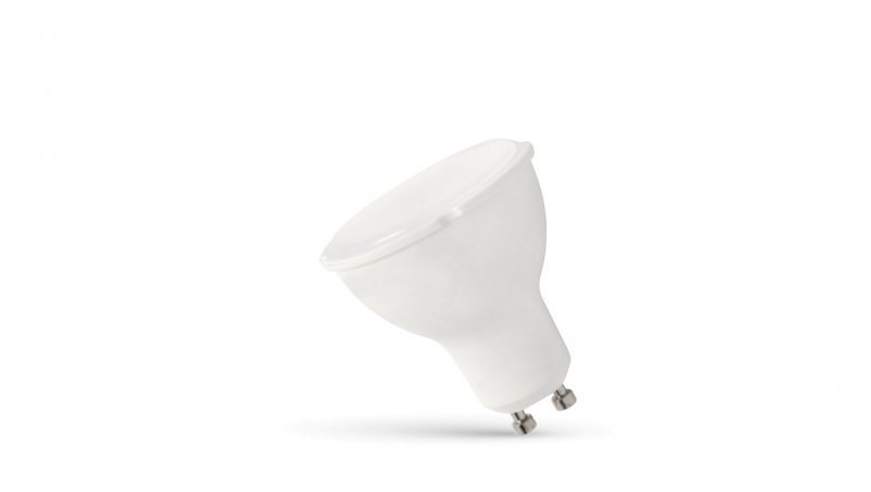 Żarówka gu10 smd 10w ww 820lm z mleczną szybką /biały/ 230v ciepły