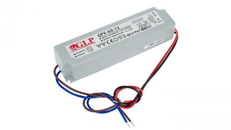 Zasilacz GPV 60W 12V DC ip67 gpv-60-12 led glp