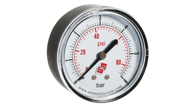Manometr standardowy z przyłączem tylnym, śr. 50mm, 0-10bar, G1/8, M50A.PL010G18