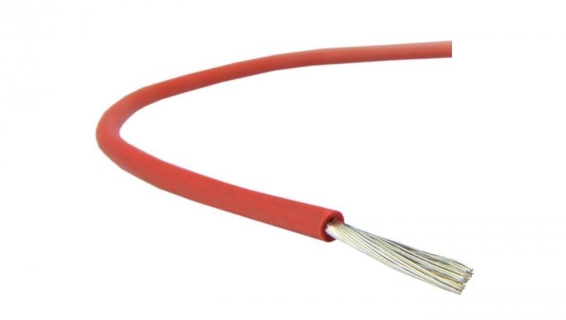 Kabel silikonowy SIF 180C 300/500V 0,75 ciepłoodporny LSOH czerwony linka BSG /100m/