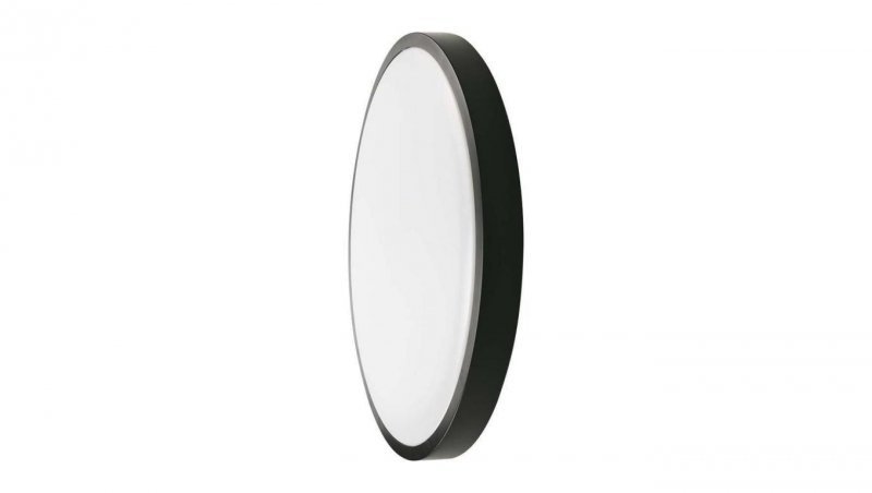 Plafoniera LED 18W 1800lm 4000K IP44 Okrągła fi225 Mleczny Czarna Ramka z mikrofalowym czujnikiem ruchu 7669