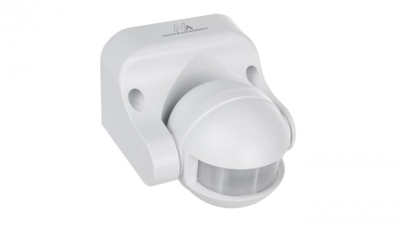 Czujnik ruchu PIR Maclean, na podczerwień, IP44, biały, zasięg 12m, max. obciążenie 800/1200W, MCE358 W